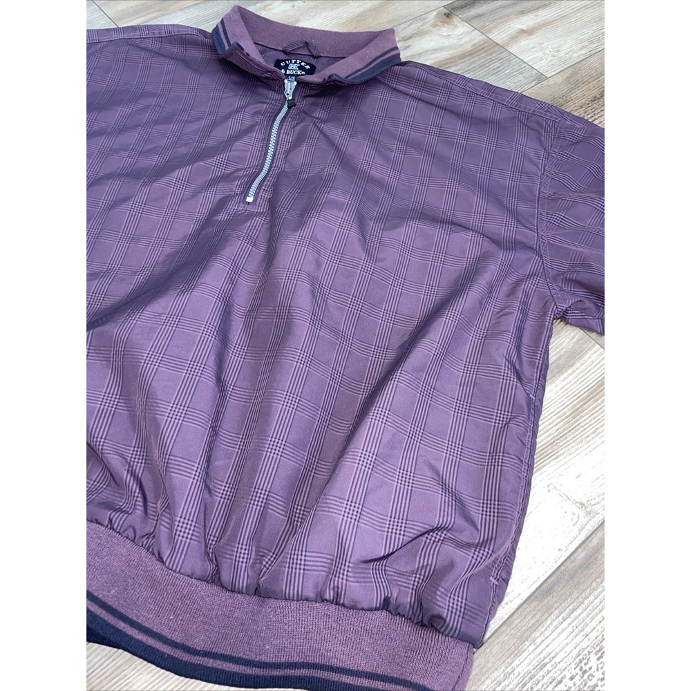 Womens Cutter & Buck Purple 1/4 Windbreaker Size Large Ladies